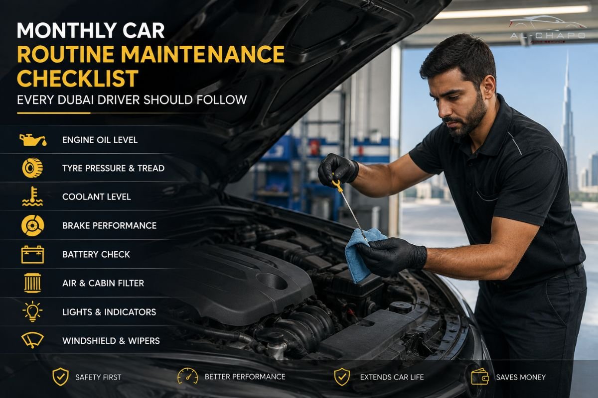 Monthly Car Routine Maintenance Checklist Every Dubai Driver Should Follow
